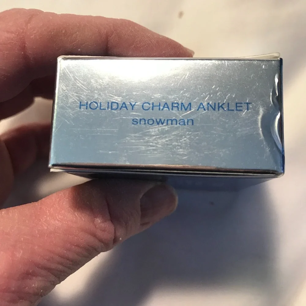 Vintage Avon Holiday Charm Anklet - Snowman